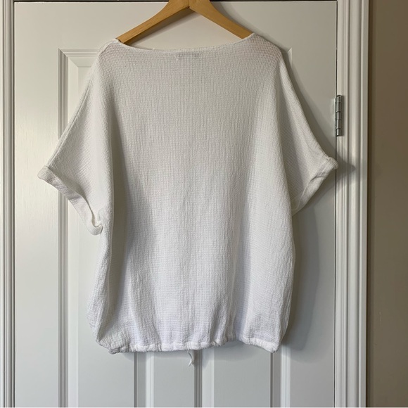 Liz Claiborne 100% Cotton Gauze Style White Women's Top Size XL - Picture 6 of 10